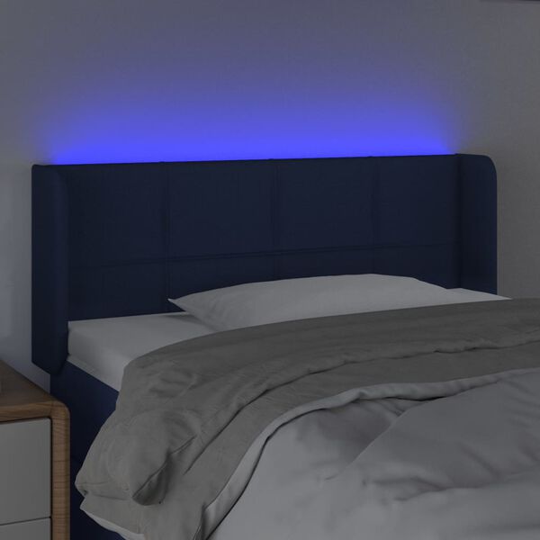 vidaXL Cabecero con LED de tela azul 93x16x78/88 cm