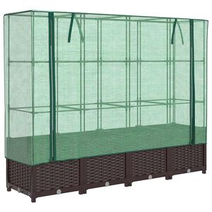 vidaXL Arriate con cubierta invernadero aspecto rat&aacute;n 160x40x138 cm