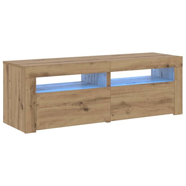 vidaXL Mueble de TV luces LED madera roble artisan 120x35x40 cm