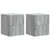 vidaXL Mesita de Noche de Pared 2 uds. Gris Sonoma 33 x 34,5 x 40 cm