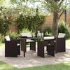 vidaXL Conjunto de Comedor de Jard&iacute;n 5 pcs Marr&oacute;n rat&aacute;n sint&eacute;tico