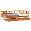 vidaXL Sof&aacute; cama con cajones madera maciza pino marr&oacute;n cera 80x200 cm