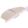 vidaXL Felpudos para escaleras 15 unidades 65x24x4 cm gris topo semicircular grande