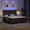 vidaXL Cama Box Spring LED con colch&oacute;n Marr&oacute;n Oscuro 180 x 200 cm tela