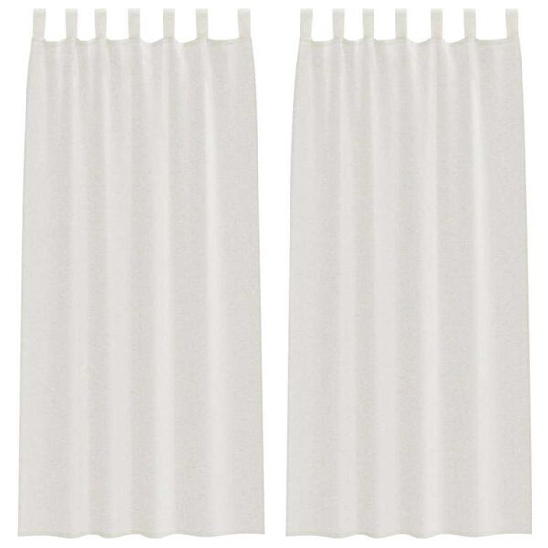vidaXL Cortina de Voil&eacute; 2 pcs Crema 225 x 140 cm Poli&eacute;ster