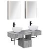 vidaXL Juego de Muebles de Ba&ntilde;o 5 uds. Sonoma gris