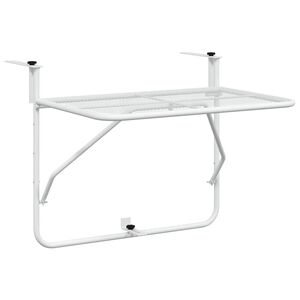 vidaXL Mesa de balc&oacute;n acero blanca 60x40 cm