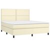 vidaXL Cama box spring con colch&oacute;n cuero sint&eacute;tico crema 180x200 cm