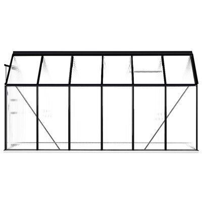 vidaXL Invernadero con estructura de aluminio gris antracita 7,03 m²