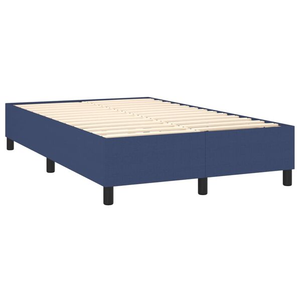 vidaXL Cama box spring con colch&oacute;n tela azul 120x200 cm