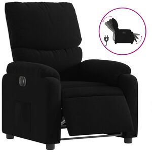 vidaXL Sill&oacute;n reclinable el&eacute;ctrico de tela negro