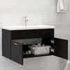 vidaXL Mueble con lavabo madera de ingeniería negro