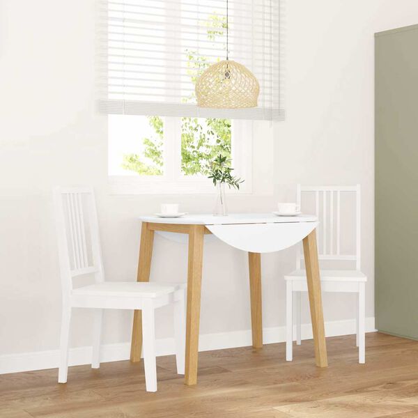 vidaXL Sillas de comedor 2 unidades madera maciza de caucho blanco