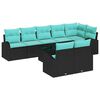 vidaXL Conjunto de sof&aacute;s de jard&iacute;n 9 uds. Negro y Turquesa
