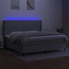 vidaXL Cama box spring con colch&oacute;n tela y LED gris claro 200x200 cm