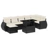 vidaXL Set de sof&aacute;s de jard&iacute;n 8 piezas y cojines rat&aacute;n sint&eacute;tico negro