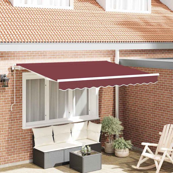 vidaXL Toldo Retr&aacute;ctil Burdeos 300 x 200 cm tela