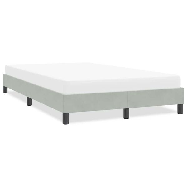 vidaXL Estructura de cama sin colchón terciopelo gris claro 120x210 cm