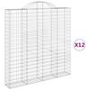 vidaXL Cestas de gaviones 12 uds forma de arco hierro 200x30x200/220cm