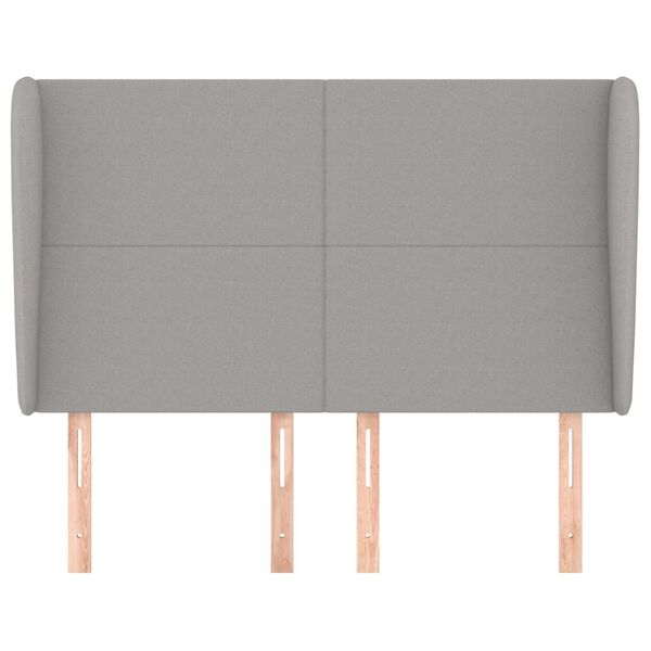 vidaXL Cabecero con orejas de tela gris claro 147x23x118/128 cm