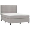 vidaXL Cama box spring con colch&oacute;n tela gris claro 140x190 cm