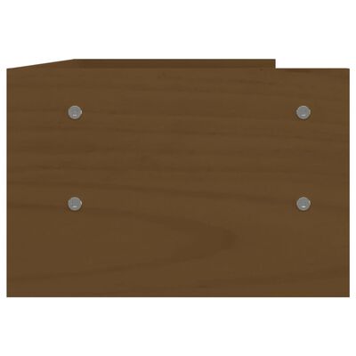 vidaXL Soporte para monitor madera maciza pino marrón miel 50x24x16 cm