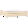 vidaXL Cama box spring con colch&oacute;n tela color crema 200x200 cm
