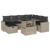 vidaXL Set de sof&aacute;s de jard&iacute;n 8 pzas y cojines rat&aacute;n sint&eacute;tico gris
