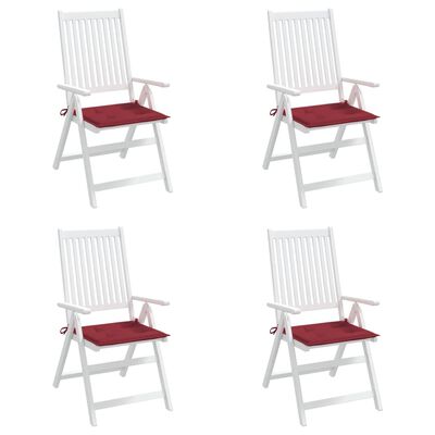 vidaXL Cojines silla de jardín 4 uds tela Oxford rojo tinto 50x50x3 cm