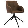 vidaXL Sillas de comedor giratorias 2 unidades tela marr&oacute;n