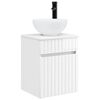 vidaXL Vanidad de lavabo montada en la pared Blanco Brillante