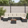 vidaXL Conjunto de sofá de jardín 8 pcs Negro ratán sintético