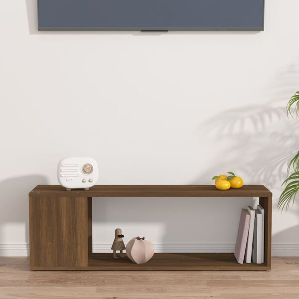 vidaXL Mueble para TV madera contrachapada roble marr&oacute;n 100x24x32 cm