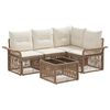 vidaXL Conjunto de sof&aacute;s de jard&iacute;n 5 pcs Beige rat&aacute;n sint&eacute;tico