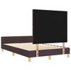 vidaXL Estructura de cama con cabecera Marr&oacute;n oscuro 120 x 200 cm tela