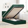 vidaXL Estructura de cama otomana con colch&oacute;n terciopelo verde oscuro