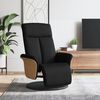 vidaXL Sill&oacute;n reclinable con reposapi&eacute;s tela negra