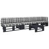 vidaXL Muebles de palets 4 pzas y cojines madera pino impregnada negro