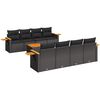 vidaXL Set de sof&aacute;s de jard&iacute;n 8 piezas y cojines rat&aacute;n sint&eacute;tico negro