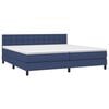 vidaXL Cama box spring colch&oacute;n y luces LED tela azul 200x200 cm