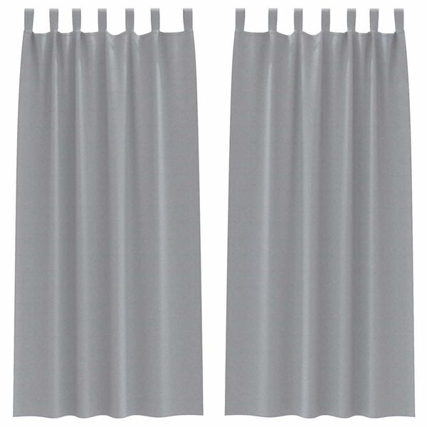 vidaXL Cortinas Opacas con Anillas 2 pcs Gris Claro 245 x 140 cm