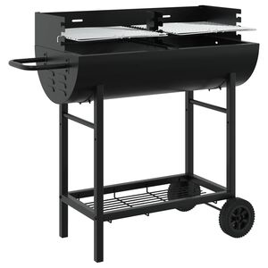 vidaXL Parrilla de carb&oacute;n 96,5 x 42,5 x 88,5 cm Negro