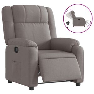 vidaXL Sill&oacute;n reclinable el&eacute;ctrico tela gris taup&eacute;