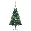 vidaXL &Aacute;rbol de Navidad preiluminado con luces y bolas verde 120 cm
