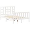 vidaXL Estructura cama de matrimonio con cabecero madera maciza blanco
