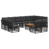 vidaXL Conjunto de sof&aacute;s de exterior 13 uds. Negro y Gris oscuro