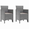 vidaXL Silla de Jard&iacute;n 2 pcs Gris Claro 53 x 49 x 85 cm Polipropileno