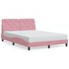 vidaXL Estructura de cama sin colch&oacute;n terciopelo rosa 140x190 cm