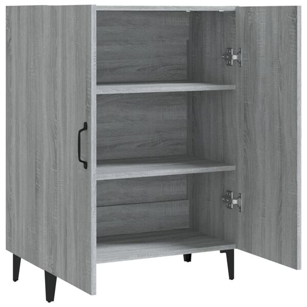 vidaXL Aparador de madera contrachapada gris Sonoma 70x34x90 cm