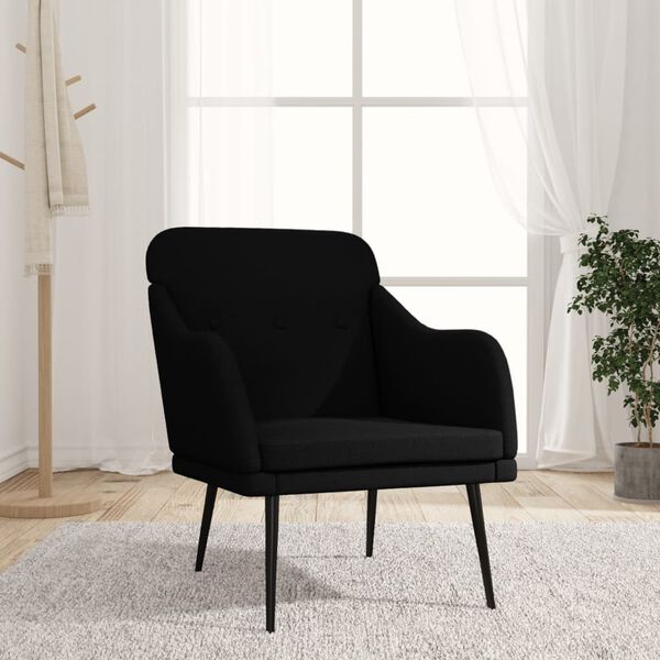 vidaXL Sill&oacute;n de tela negro 63x76x80 cm